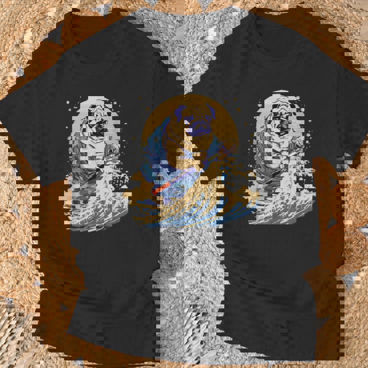 面白いtシャツ パグ 浮世絵 イヌ わんこ メンズ 犬好き グッズ おもしろ 面白い 服 ネタ わんこ Tシャツ 高齢者への贈り物