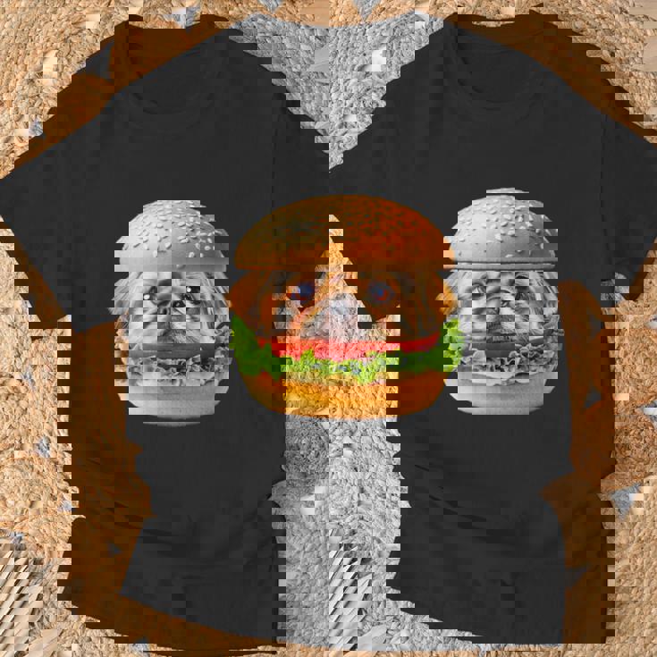 面白いtシャツ ペキニーズ 犬 イヌ ハンバーガー メンズ グッズ かわいい おもしろ 面白い 服 ネタ Tシャツ 高齢者への贈り物