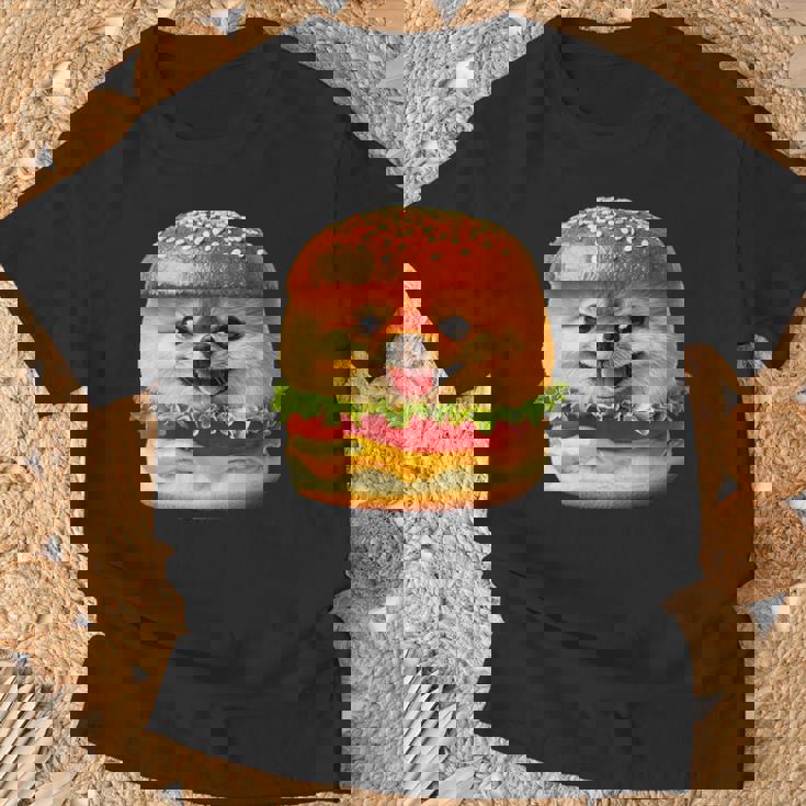 面白いtシャツ ポメラニアン 犬 ハンバーガー メンズ 犬好き グッズ かわいい おもしろ 面白い 服 ネタ Tシャツ 高齢者への贈り物