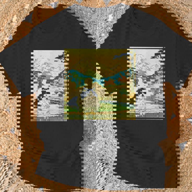 面白いtシャツ 猫 ネコ 温泉 メンズ 猫好き グッズ おもしろ 面白い 服 ネタ 猫の下僕 浮世絵 Tシャツ 高齢者への贈り物