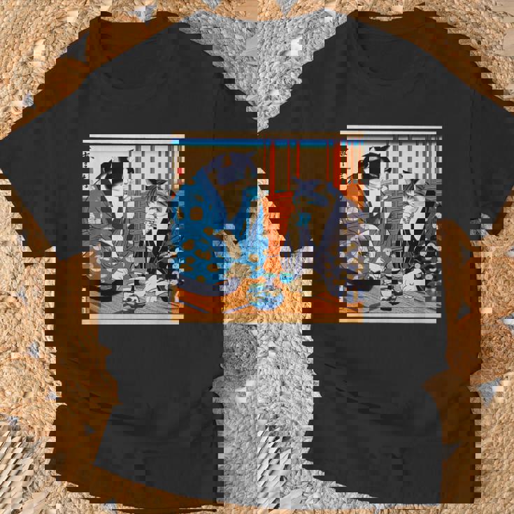 面白いtシャツ 猫 ネコ 酒 メンズ 猫好き グッズ おもしろ 面白い 服 ネタ にゃんこ 猫の下僕 浮世絵 Tシャツ 高齢者への贈り物