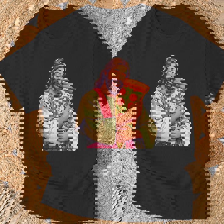 面白いイエスピザ愛好家クリスチャンユーモアtシャツ ピザジョーク Tシャツ 高齢者への贈り物