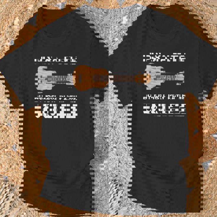 面白いウクレレ服ギターワードプレイ Tシャツ 高齢者への贈り物