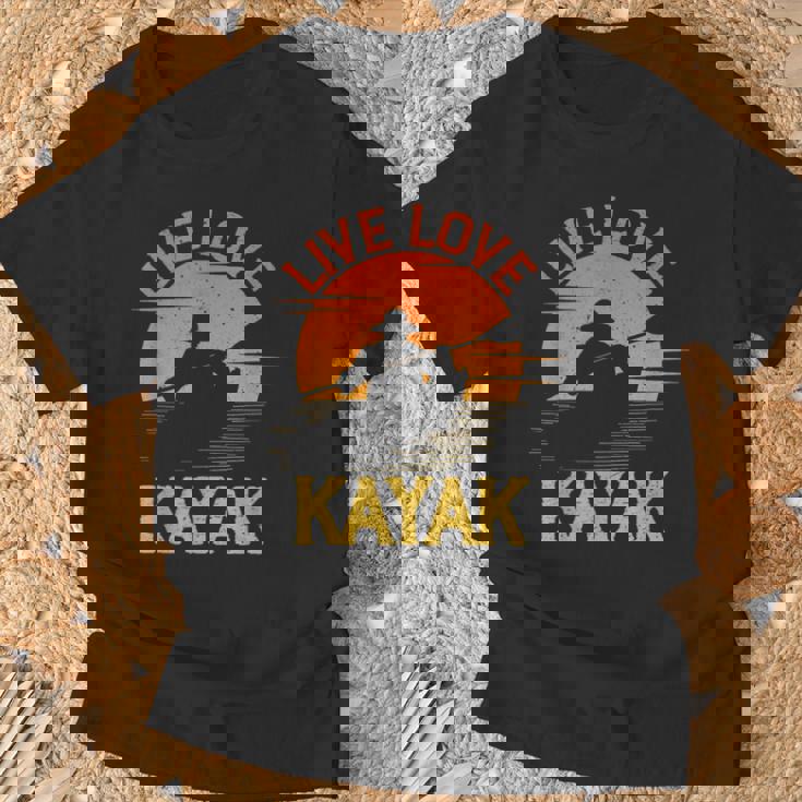 面白いカヤック愛好家 カヤックライブ ラブカヤック Tシャツ 高齢者への贈り物