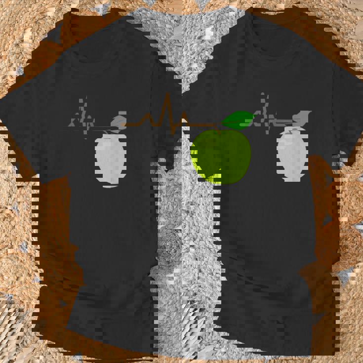面白いハートビートekgアップルフルーツフルーツアップルギフト Tシャツ 高齢者への贈り物