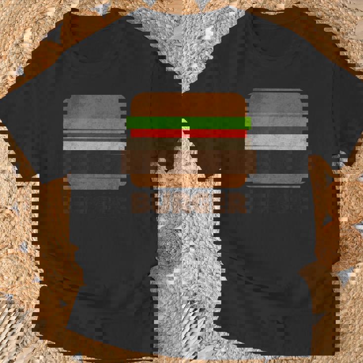 面白いフードハンバーガーのグラフィック。男性と男の子用。 Tシャツ 高齢者への贈り物