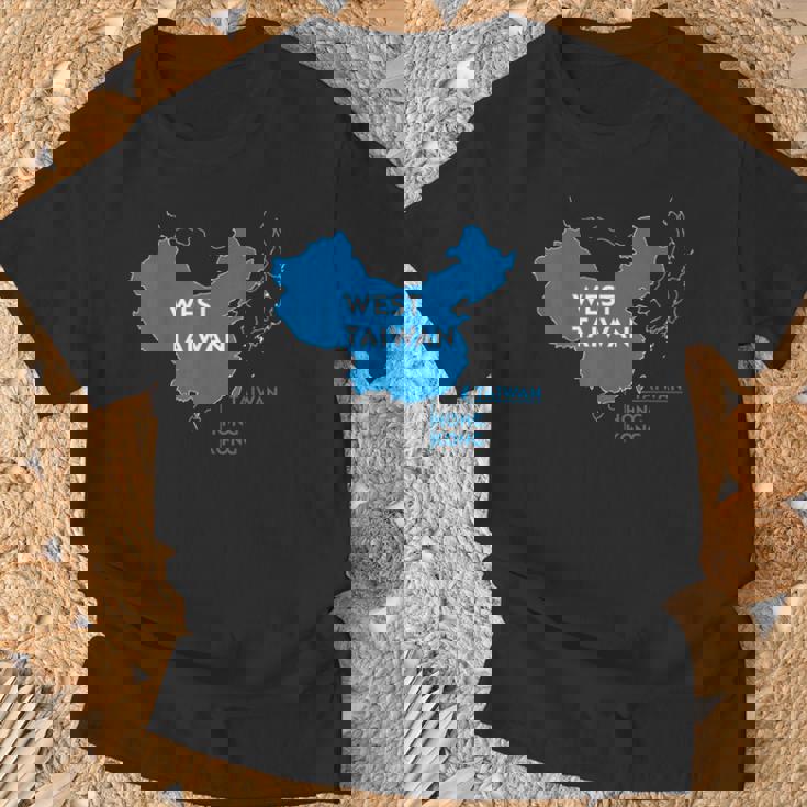 面白い中国地図西台湾 Tシャツ 高齢者への贈り物