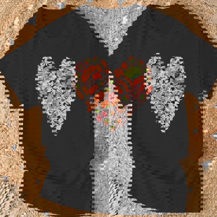 面白い寿司デザイン 子供 男性 女性 I ハート 寿司 食通 Tシャツ 高齢者への贈り物