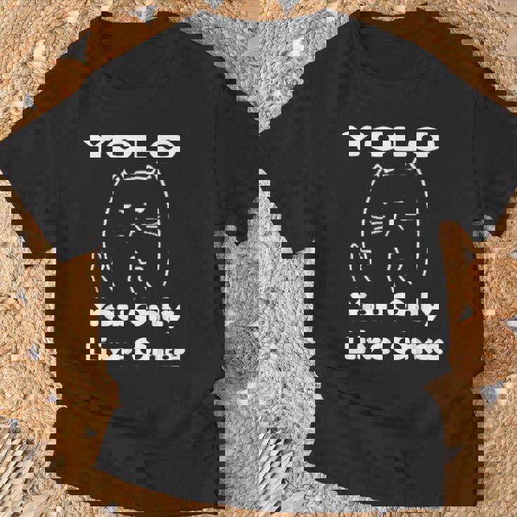 面白い猫 Tピースギフト Yolo 猫愛好家に Tシャツ 高齢者への贈り物