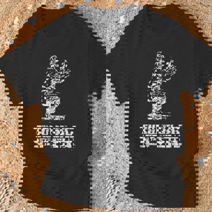 面白い野球選手キャッチャー ヴィンテージを盗んではなりません Tシャツ 高齢者への贈り物