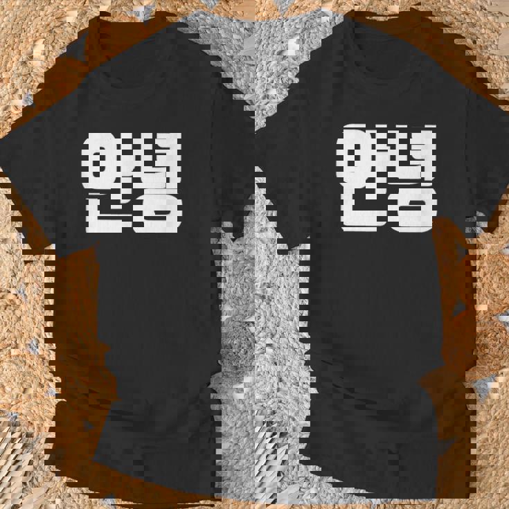 韓国語 面白tシャツ メンズ 韓国語での挨拶 こんにちは アンニョン 服 おもしろ 韓国 Tシャツ 高齢者への贈り物