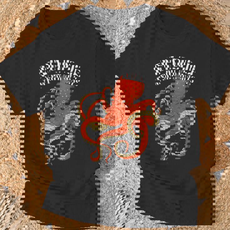 頭足類 タコ イカ 大ダコ 海洋学 Tシャツ 高齢者への贈り物