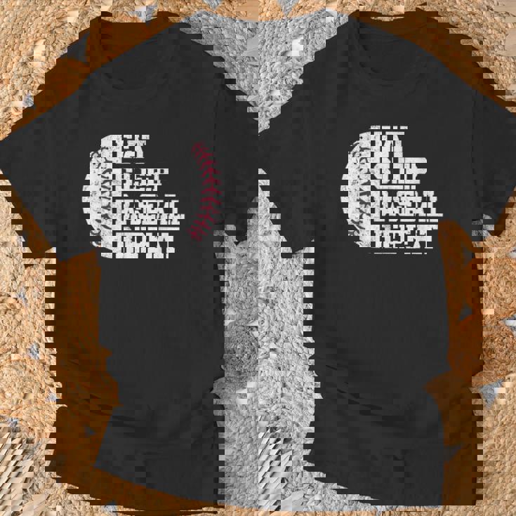 食べる、寝る、野球を繰り返す、野球選手、面白い、野球 Tシャツ 高齢者への贈り物