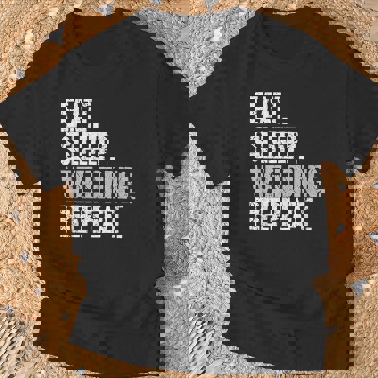 食べる睡眠溶接リピート溶接機 Tシャツ 高齢者への贈り物