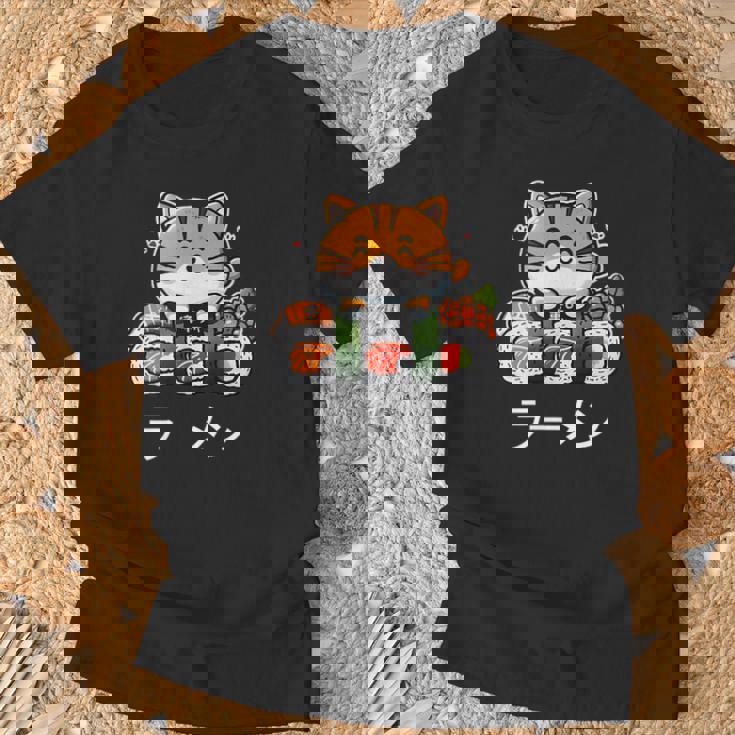 食べ物好きのためのかわいい日本のかわいい猫寿司 Tシャツ 高齢者への贈り物