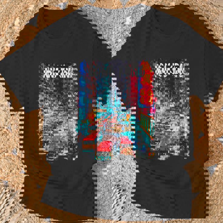 香港のお土産-夜の香港 Tシャツ 高齢者への贈り物