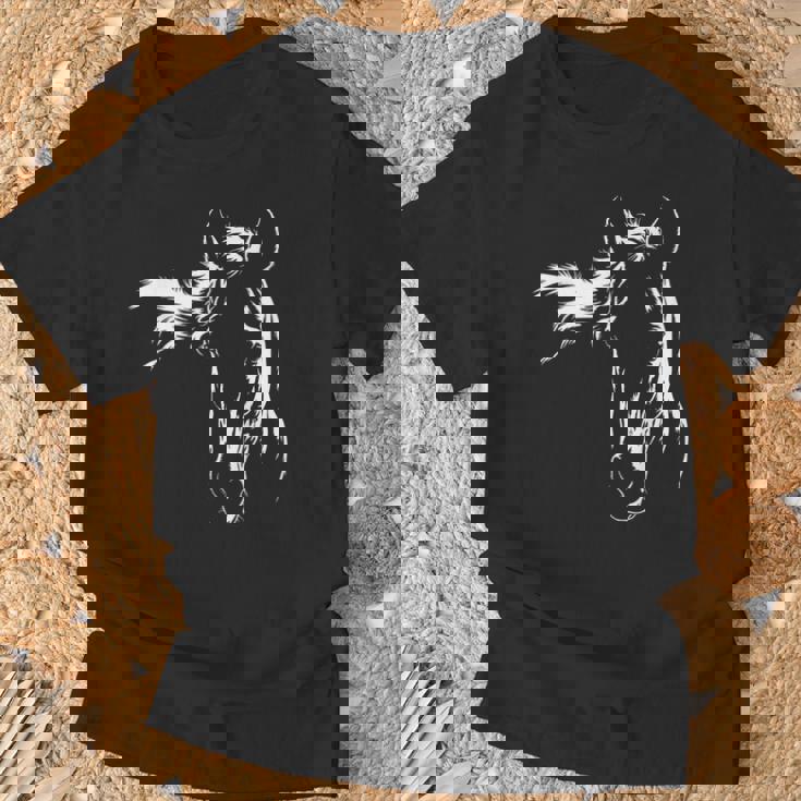 馬好きのためのエレガントな馬のシルエットのグラフィックアートデザイン。 Tシャツ 高齢者への贈り物