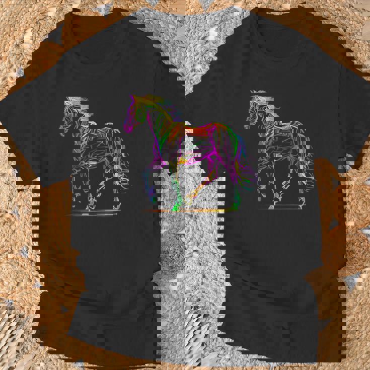 馬術 カラフル 馬好き 西洋 ロデオ Tシャツ 高齢者への贈り物