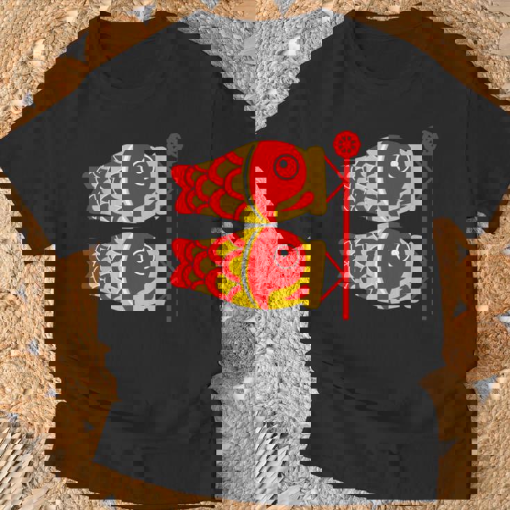 鯉 鯉 漢字 鯉のぼり 旗 Tシャツ 高齢者への贈り物