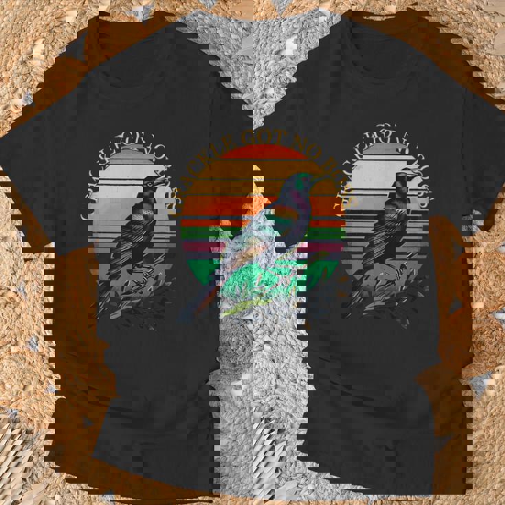 鳥 グラフィック グラックル 鳥の恋人 グラックル Got No Boss Tシャツ 高齢者への贈り物