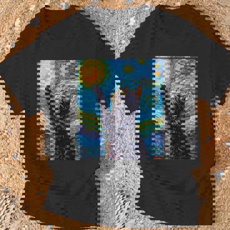 黒猫のヴィンテージアート 猫好き 猫飼い 猫 ネコ ねこくろねこ好き 面白い サプライズ ギフト にゃんこ Tシャツ 高齢者への贈り物