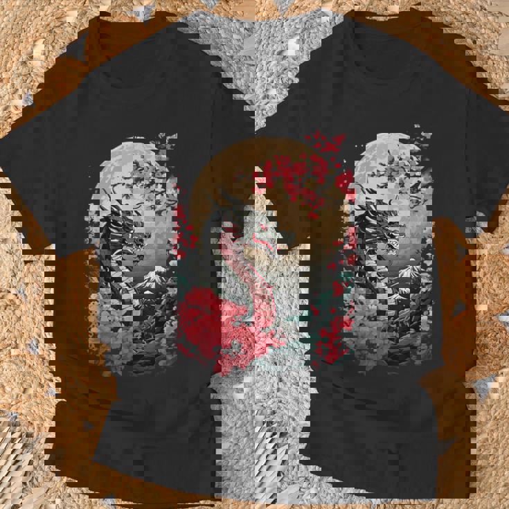 黒龍 桜 日本 美学 日本龍 Tシャツ 高齢者への贈り物