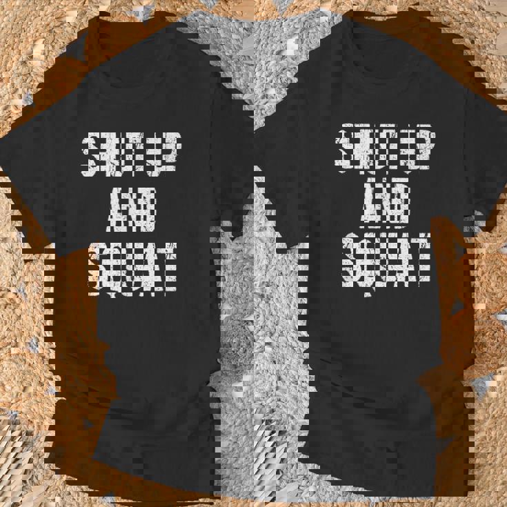 黙ってスクワット Tシャツ 高齢者への贈り物