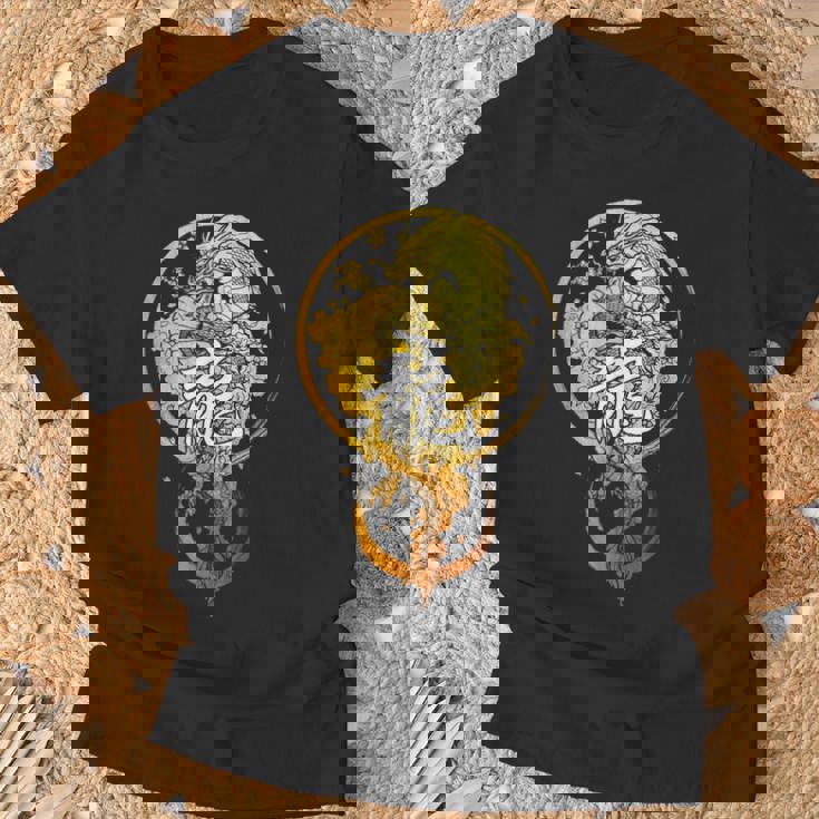 龍 中国の漢字 動物 干支 占星術 ドラゴン Tシャツ 高齢者への贈り物