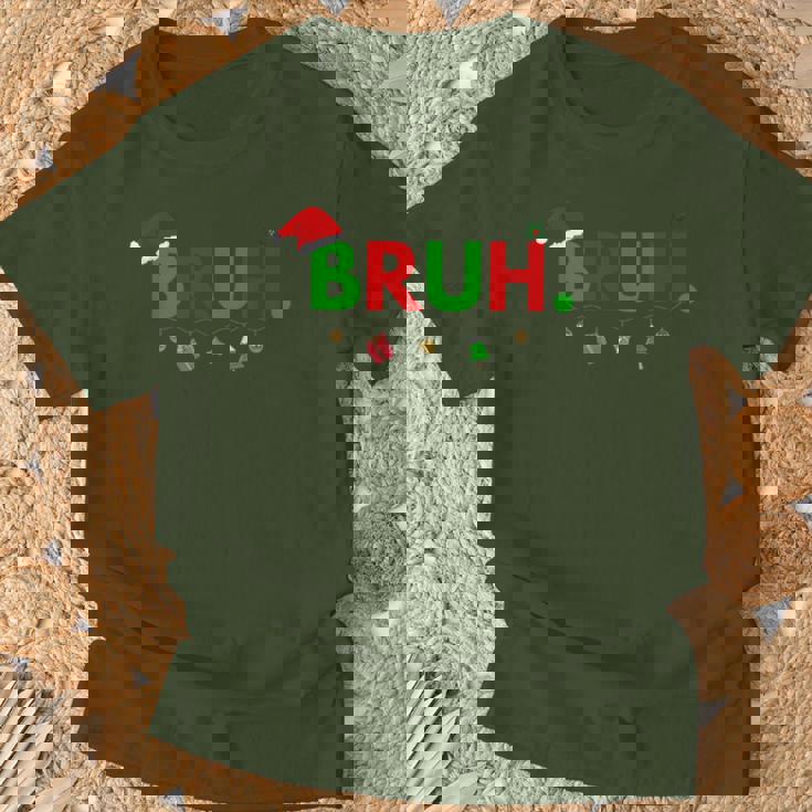 Bruh Meme aying Bro Greeting Ns Boys Christmas Tシャツ 高齢者への贈り物