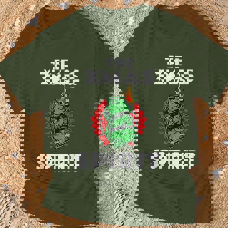 面白いクリスマス「The Xmaspirit」グラフィック Tシャツ 高齢者への贈り物