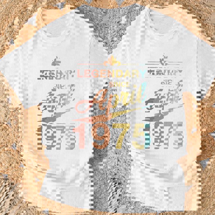 50Th Birthday 1975年4月生まれ 50歳 ヴィンテージ 長袖tシャツ Tシャツ 高齢者への贈り物