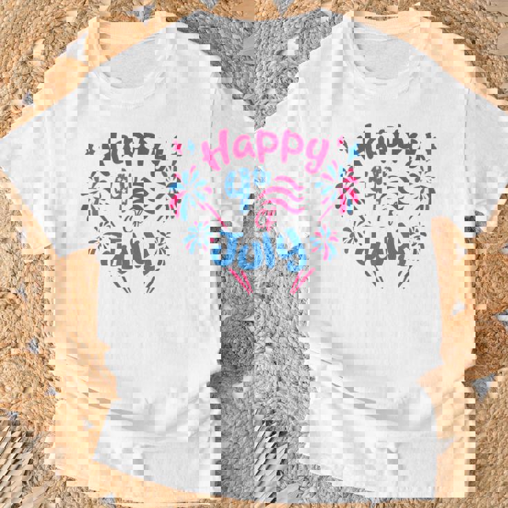 7月4日 花火監督 おかしな家族花火 Tシャツ 高齢者への贈り物