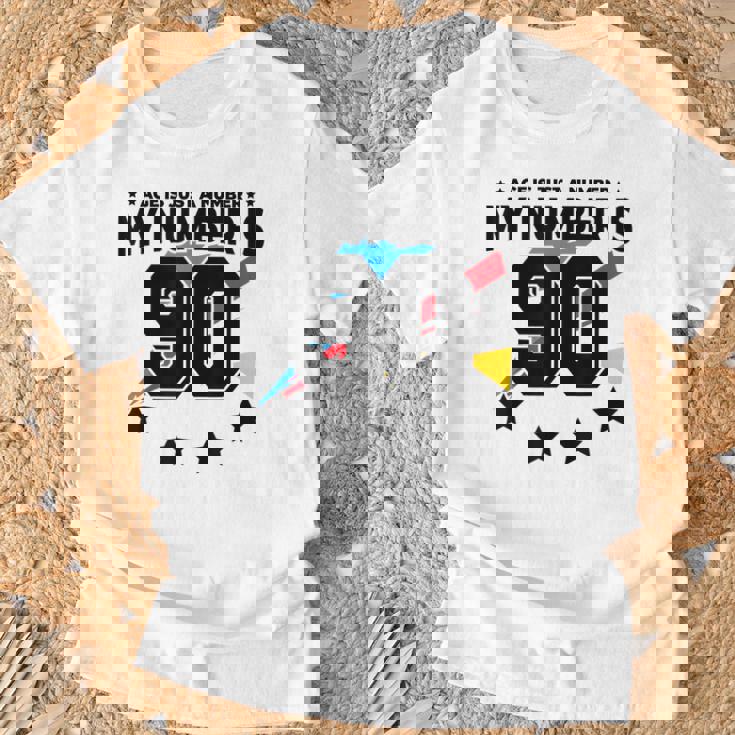 Age Is Just Number スポーツ 90歳 面白い 90歳の誕生日 Tシャツ 高齢者への贈り物