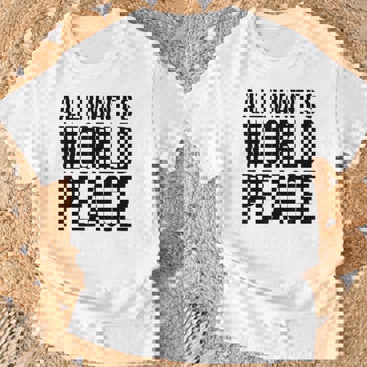All I Want Is World Peace Tシャツ 高齢者への贈り物