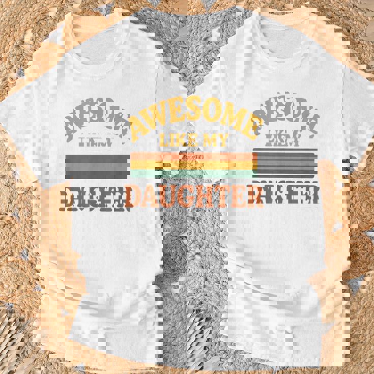 Awesome Like My Daughter レトロ親子絆ファミリー誇り娘 Tシャツ 高齢者への贈り物