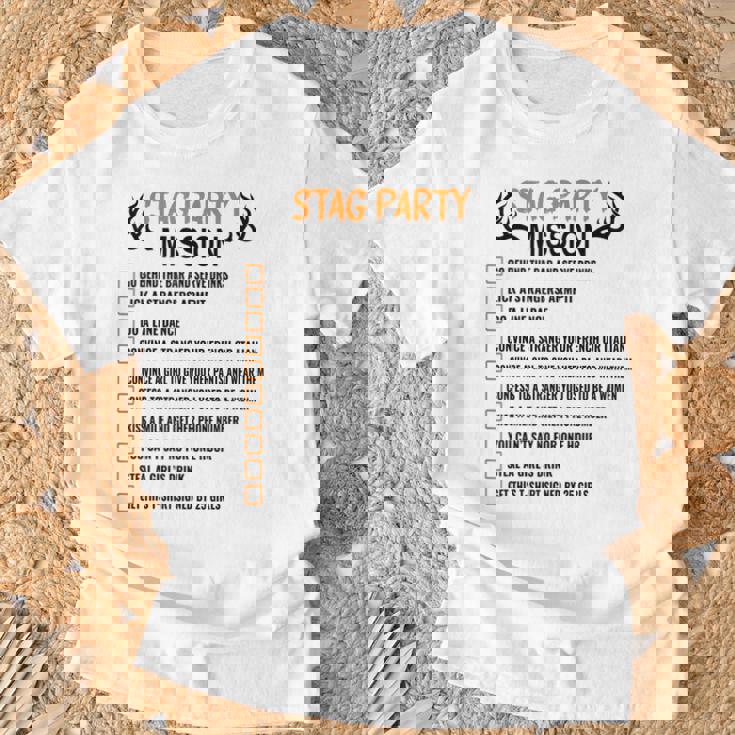 Bachelors Party Checklisttag Do Party Camiseta unisex Regalos para ancianos