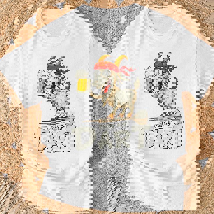 Bock Auf Dart ヤギとビールジョッキ 面白いダーツプレーヤー Tシャツ 高齢者への贈り物