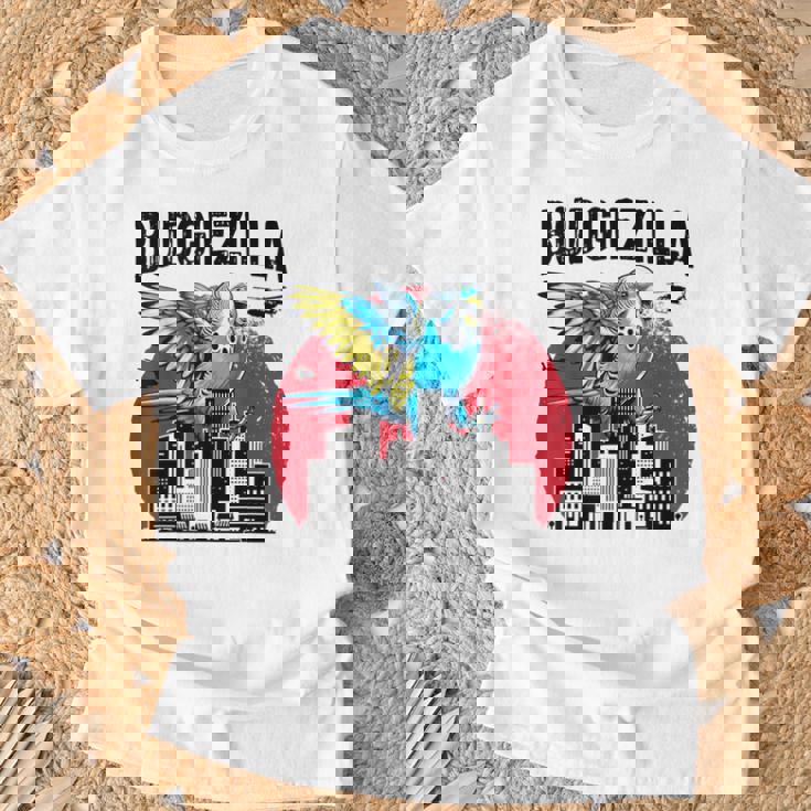 Budgiezilla 面白いインコ セキセイインコ セキセイインコ セキセイインコ 鳥好き Tシャツ 高齢者への贈り物