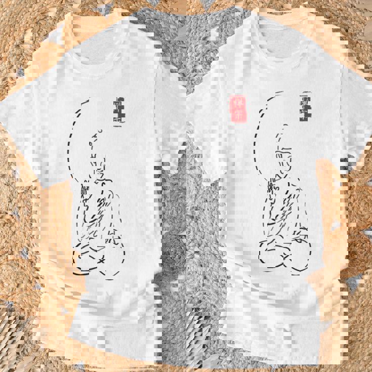 Budismo Zen Minimalista Calma Espiritual Buda En Meditación In Mangas Camiseta unisex Regalos para ancianos