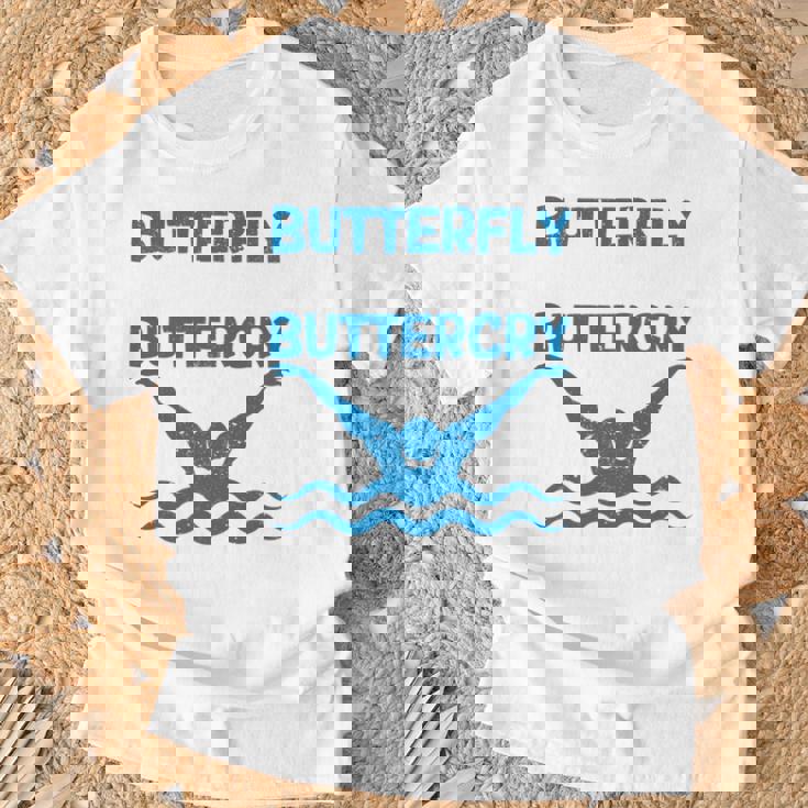 Butterfly Butterwhyバタフライバタフライファニー水泳チーム 長袖tシャツ Tシャツ 高齢者への贈り物
