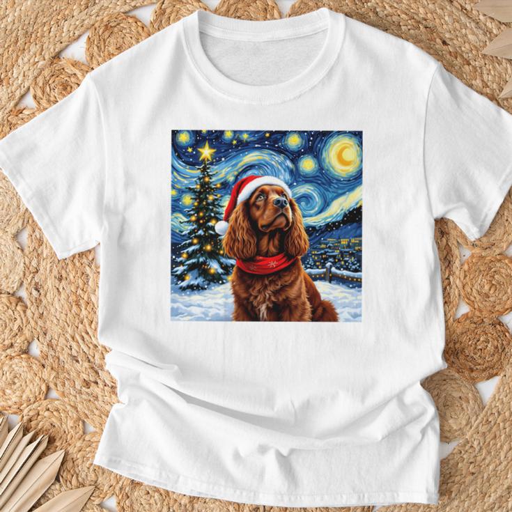 Cockerpanieltarry Night Christmasan Gogh Doganta Hat 長袖tシャツ Tシャツ 高齢者への贈り物