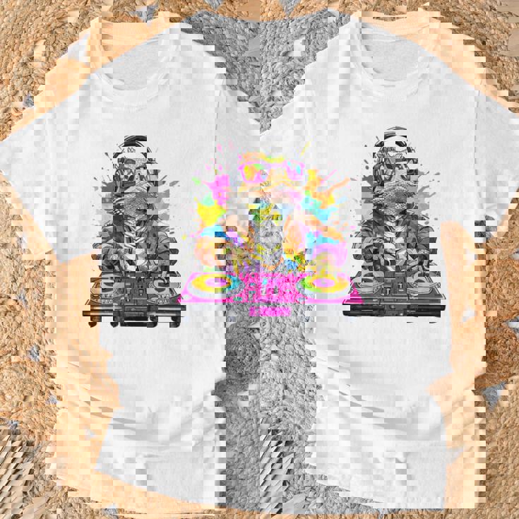 Dj フトアゴヒゲトカゲ 音楽愛好家のキッズ ディージェイ Tシャツ 高齢者への贈り物