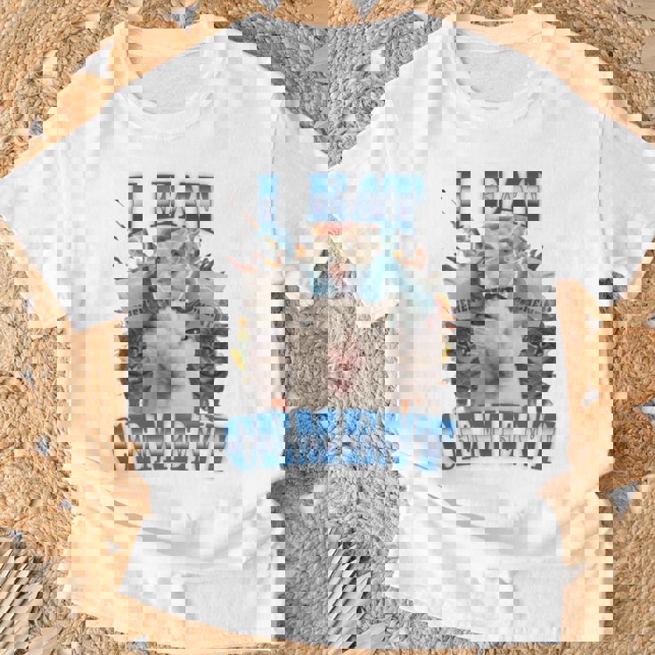 I Eat セメント 呪われた猫 面白い 奇妙な特定 ダンク ミーム 長袖tシャツ Tシャツ 高齢者への贈り物