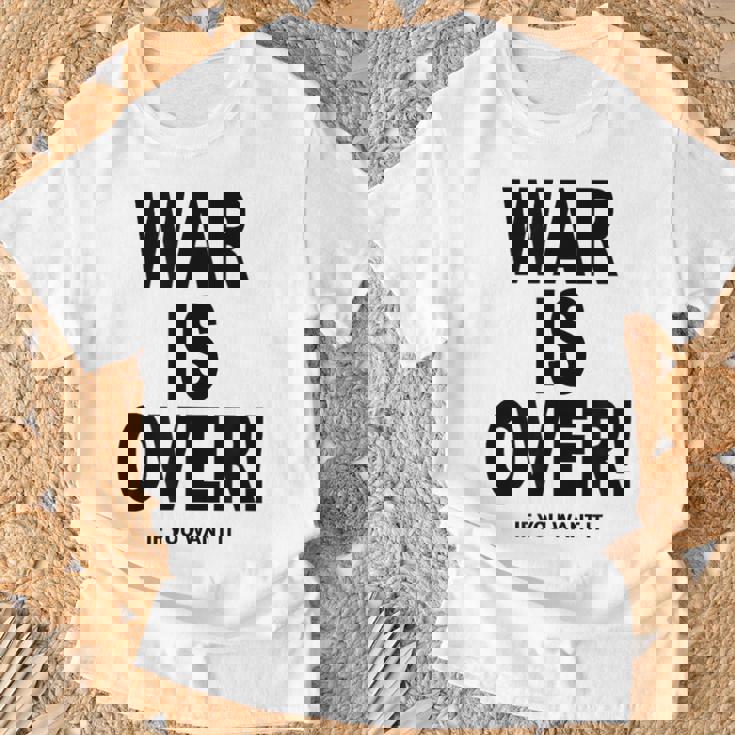 Exclusive War Is Over ご希望の場合限定ブラックプリント Tシャツ 高齢者への贈り物