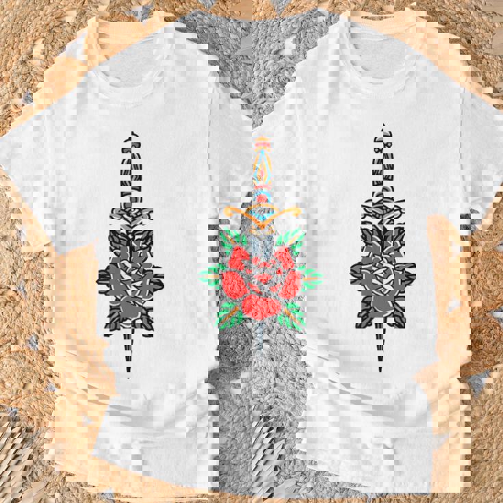 Fake Friends アメリカントラディショナルタトゥー オールドスクールフラッシュ Tシャツ 高齢者への贈り物