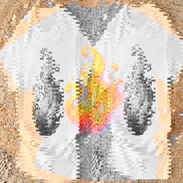 Fire Element Flameのグラフィックアート。あらゆる年齢の方に。 Tシャツ 高齢者への贈り物