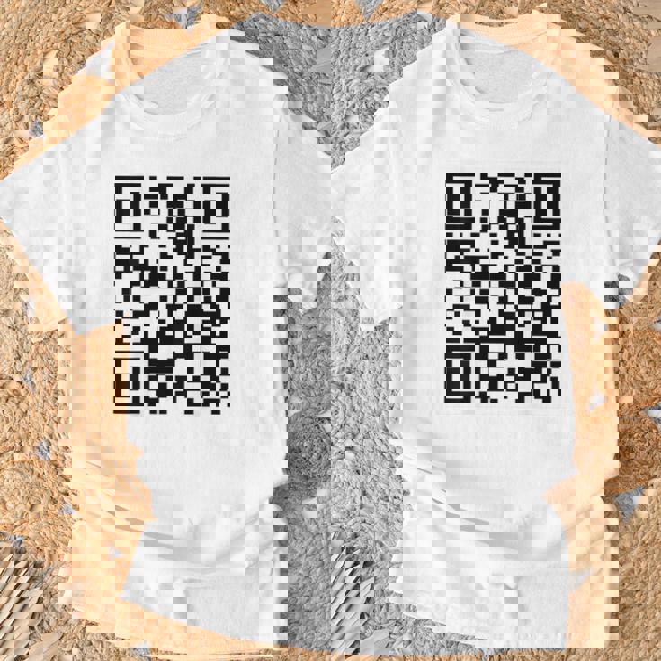 Fu Qr スキャンコード 皮肉ユーモア Fuバックプリント Tシャツ 高齢者への贈り物