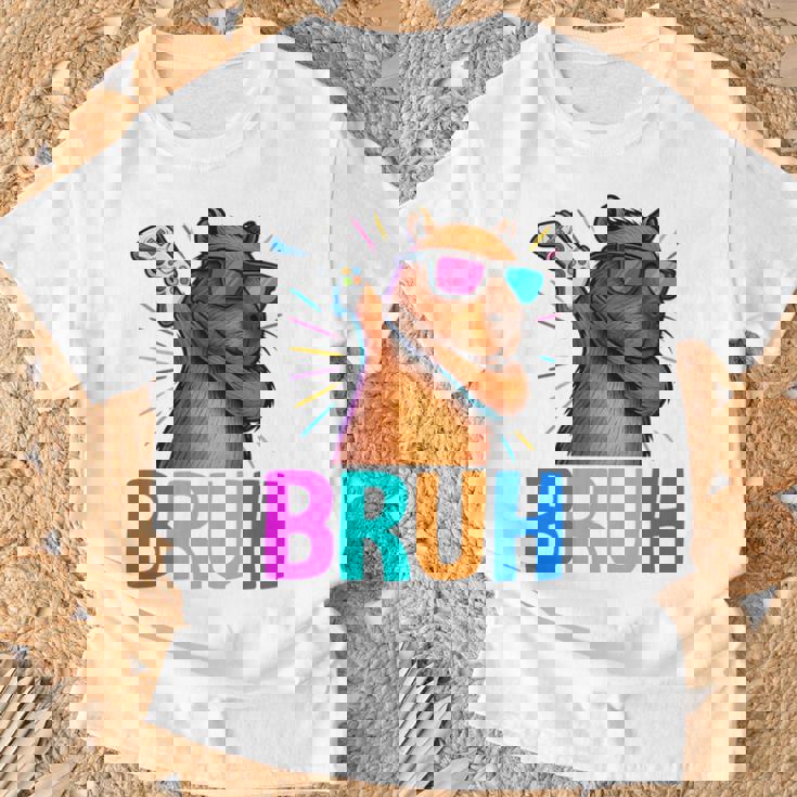 Capybara Gamer Meme Cool Gaming Humor Animal Lover 長袖tシャツ Tシャツ 高齢者への贈り物