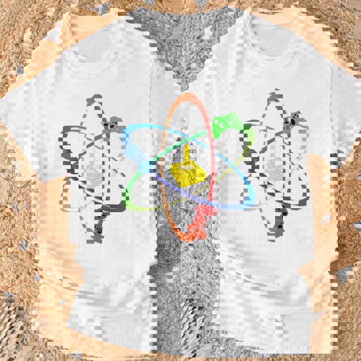 Gamer Atom コンソールプレーヤー ゲームコンピュータープログラマー 長袖tシャツ Tシャツ 高齢者への贈り物