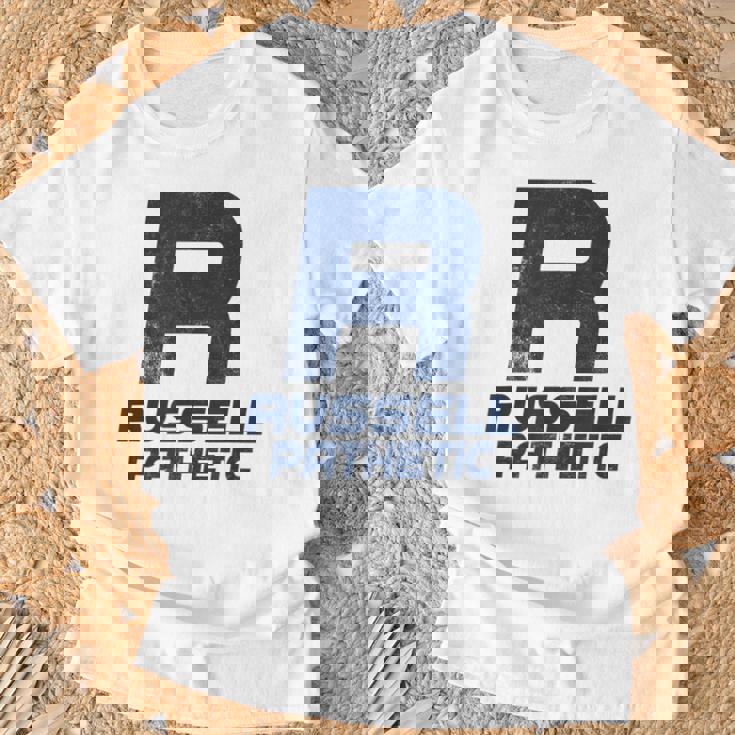 Russell Pathetic Unathletic プットダウン&インシュルト Tシャツ 高齢者への贈り物